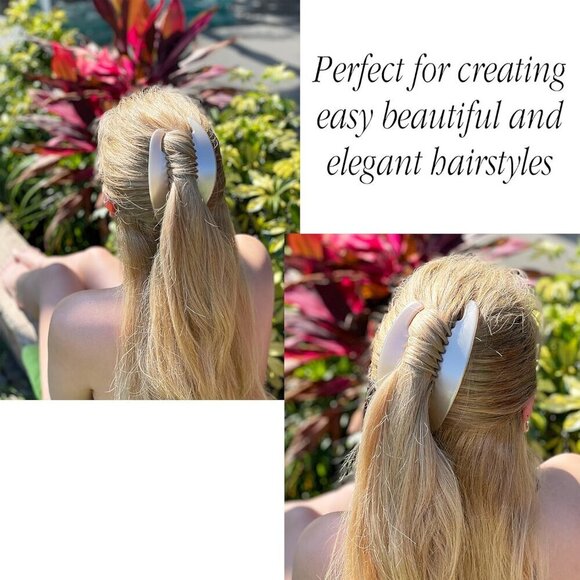 Hair Side Combs French Twist Beige Pearl Interlocking Clamps for Women main image 9